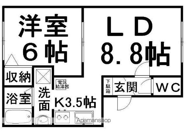 リバティ昴(1LDK/1階)の間取り写真