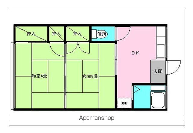 ハイランドコーポ(2DK/2階)の間取り写真