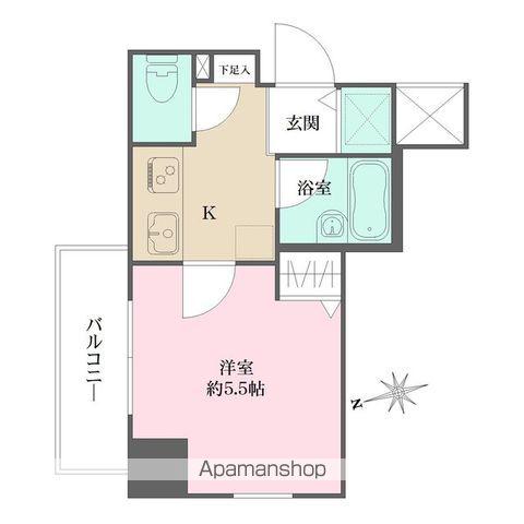 クレアシオン六本木(1K/7階)の間取り写真