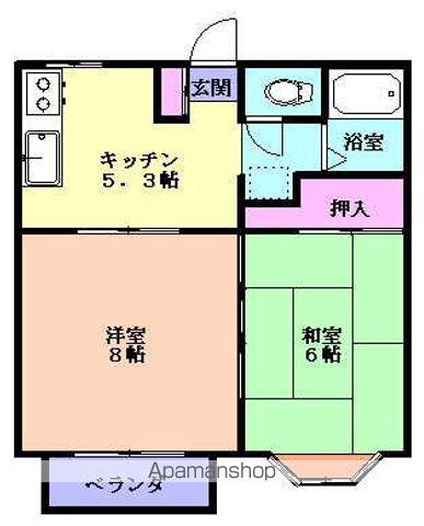 ノースタウンあおば(2K/1階)の間取り写真