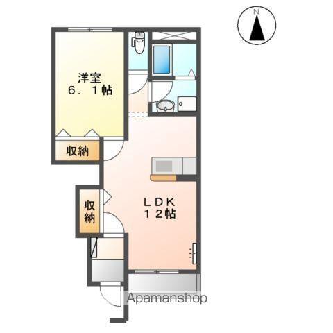 ボンボヌール(1LDK/1階)の間取り写真