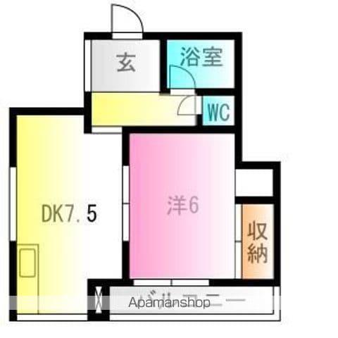 マンション前津(1DK/2階)の間取り写真