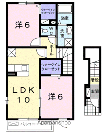 プローテ(2LDK/2階)の間取り写真