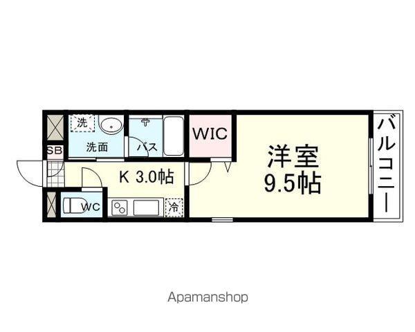 らくいマンション(1K/1階)の間取り写真