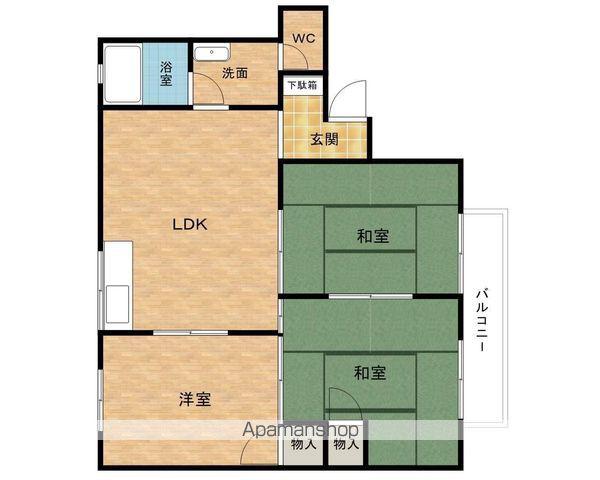 シャルム井原里(3LDK/2階)の間取り写真