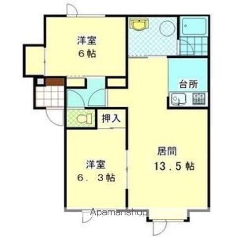 ブランシェみづほA(2LDK/1階)の間取り写真