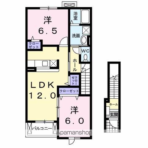 レジデンス福園(2LDK/2階)の間取り写真