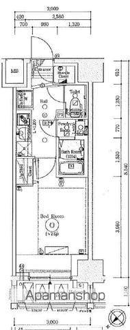 エステムコート横濱反町(1K/2階)の間取り写真