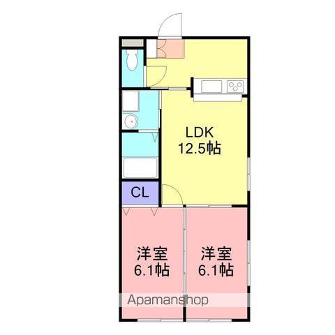 シティメディアⅨ(2LDK/1階)の間取り写真