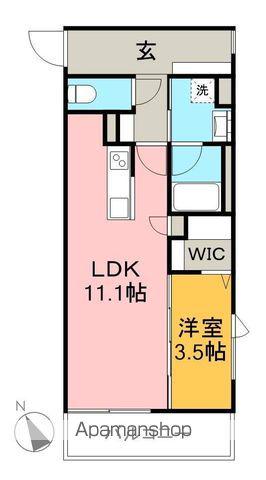 J.リヴェール高知一宮(1LDK/1階)の間取り写真
