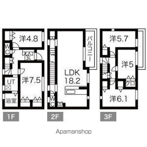 中央本線 勝川駅(ＪＲ) 徒歩12分 3階建 築6年(5LDK)の間取り写真