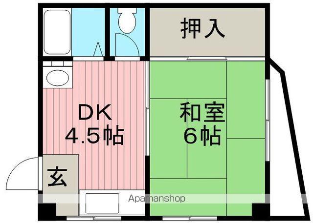 ユーエスハイツ(1DK/3階)の間取り写真