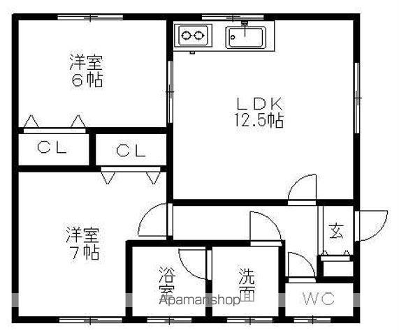 フラワーハイツ(2LDK/2階)の間取り写真