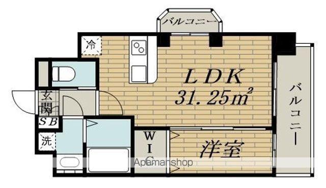 LUXE東三国十(1LDK/9階)の間取り写真