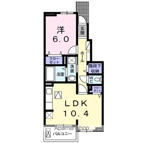 モンターニュ リーヴル(1LDK/1階)の間取り写真