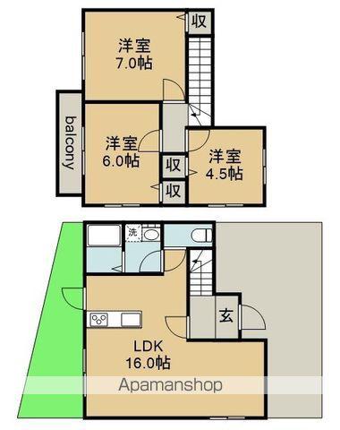 東海道本線 木曽川駅 徒歩20分 2階建 築21年(3LDK)の間取り写真