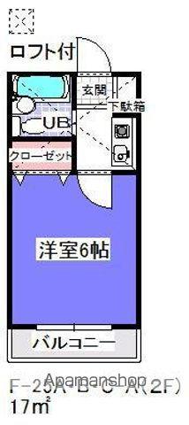 ローズアパートF25番館A(1K/2階)の間取り写真