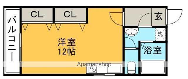薬院ハイム(ワンルーム/4階)の間取り写真