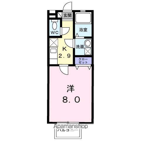 T.S ハウス(1K/1階)の間取り写真