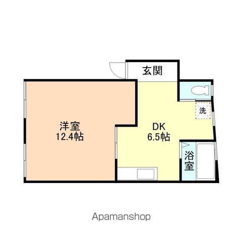 パームトップ本町2(1DK/1階)の間取り写真