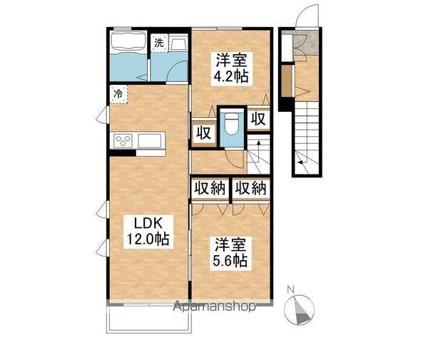 RECUERDO(2LDK/2階)の間取り写真