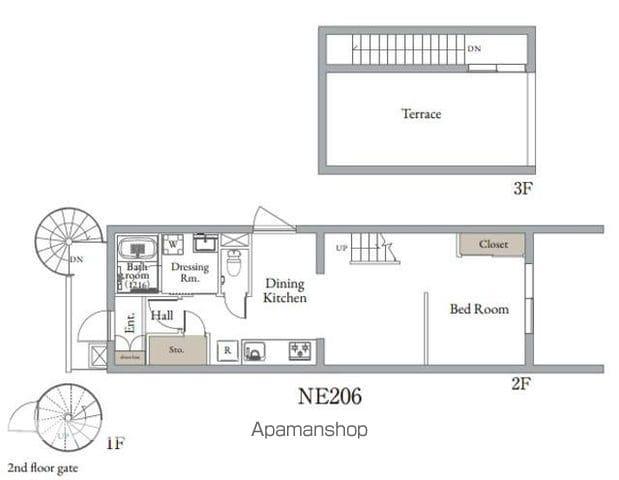 ベルメゾン中村橋ノース　ＮＥ(1DK)の間取り写真