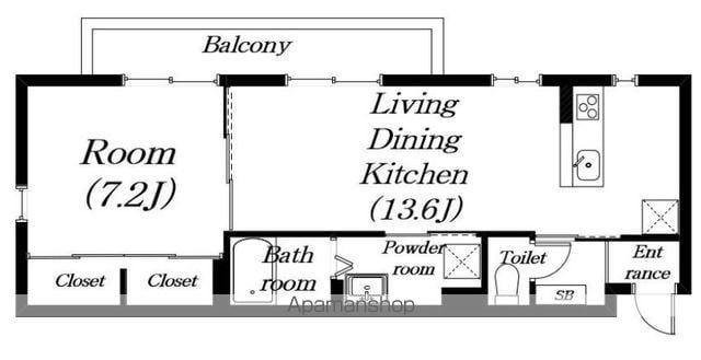 東晃ミシェル(1LDK/3階)の間取り写真
