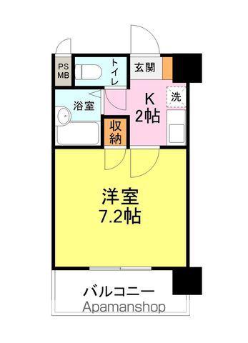 ウエストビレッジ(1K/4階)の間取り写真