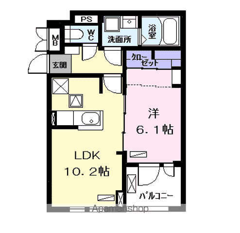 イル・パラディーゾ Ⅱ(1LDK/1階)の間取り写真