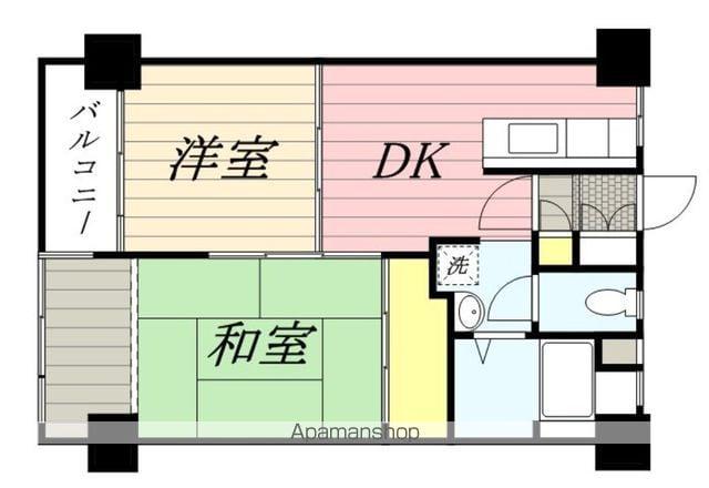 フドウ赤坂(2DK/6階)の間取り写真