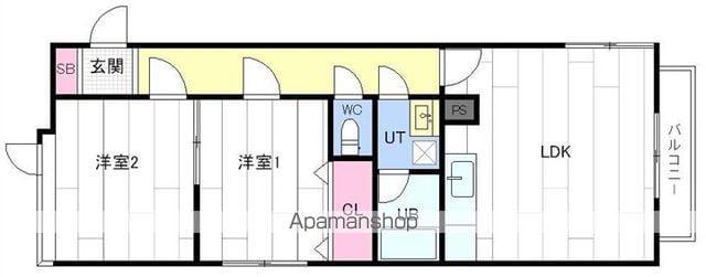ビッグバーンズマンション北郷ⅢA(2LDK/3階)の間取り写真