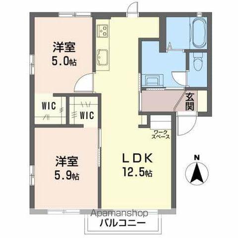 コスモスハイツDE(2LDK/1階)の間取り写真
