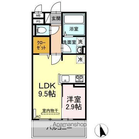 D-ROOM天神町(1LDK/2階)の間取り写真