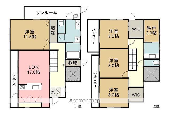 越後線 新潟大学前駅 徒歩9分 2階建 築33年(4LDK)の間取り写真