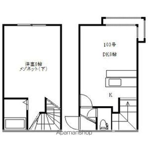アイビーパレス62(1DK/2階)の間取り写真