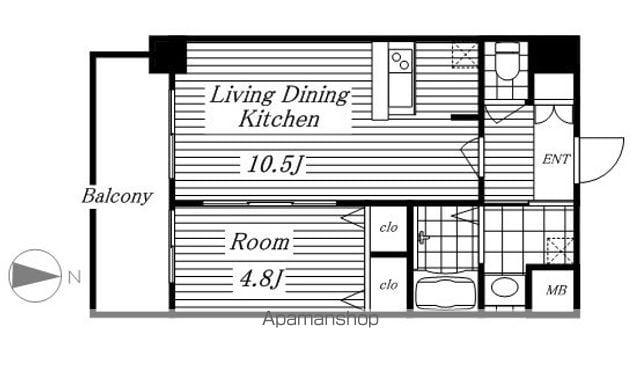 プレサンス丸の内レジデンス(1LDK/15階)の間取り写真