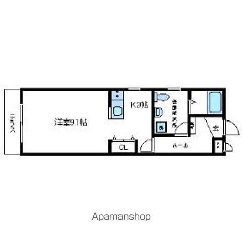 アムロゼッタ四ッ谷(1K/1階)の間取り写真