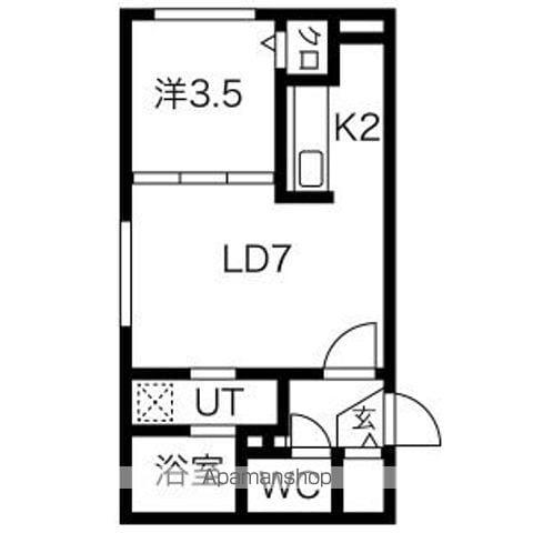 RIN南郷(1LDK/2階)の間取り写真