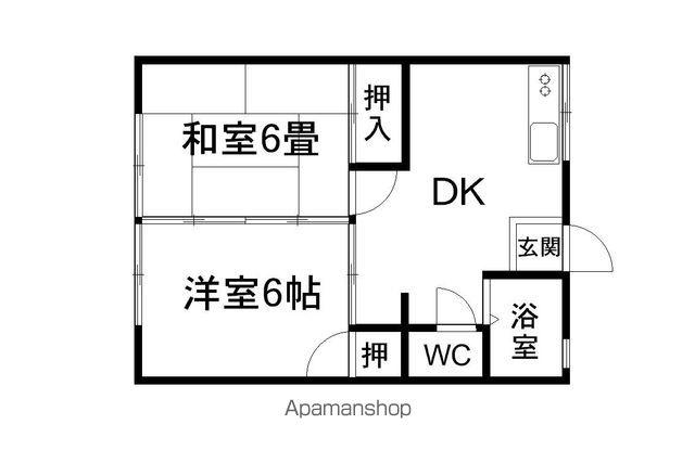 シティーハイム・コスモス(2DK/1階)の間取り写真