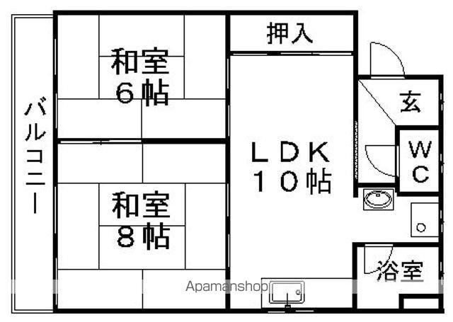 ハイツ吉川(2LDK/4階)の間取り写真