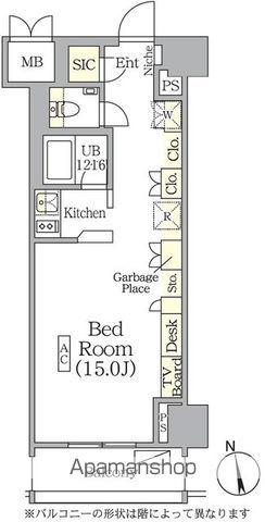 ザ・パークハビオ神楽坂レジデンスサウス(ワンルーム/8階)の間取り写真