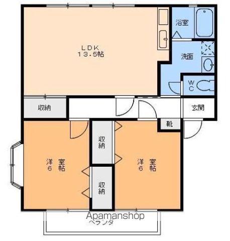 サンガーデン桑原(3DK/2階)の間取り写真