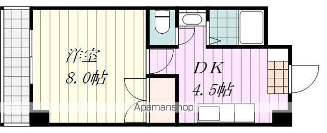 コンソラーレ城北(1DK/4階)の間取り写真