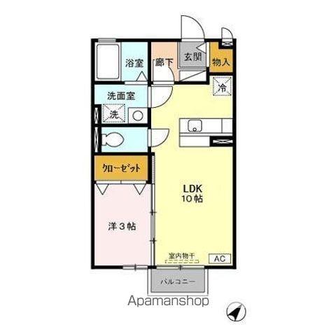 セピアコートI(1LDK/2階)の間取り写真