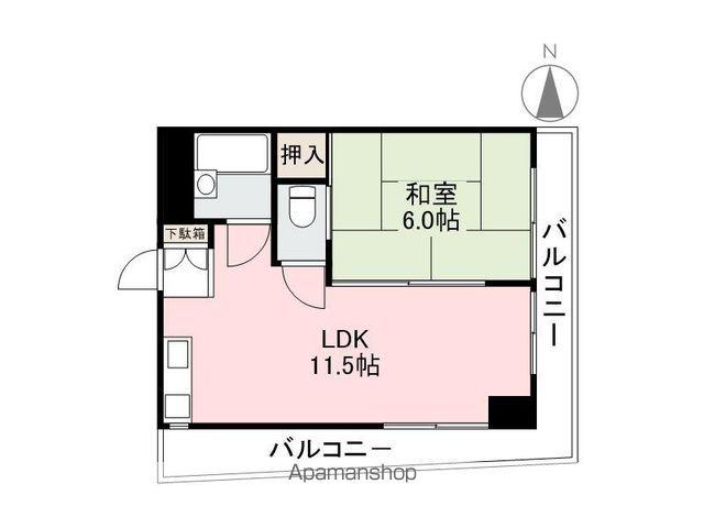 コンフォール錦町(1LDK/5階)の間取り写真