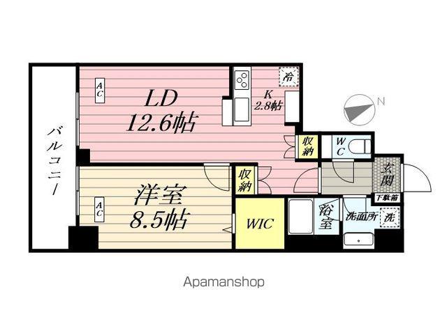 コートデルトゥール昭島(1LDK/6階)の間取り写真