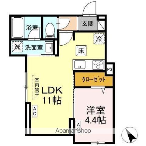 ASSET-COURT元横山町(1LDK/1階)の間取り写真