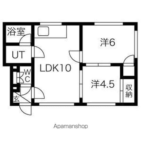 クリスタルハイツ栄町(2LDK/4階)の間取り写真