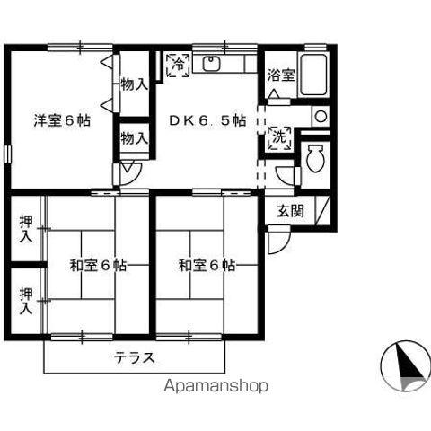 セジュールU(2LDK/2階)の間取り写真