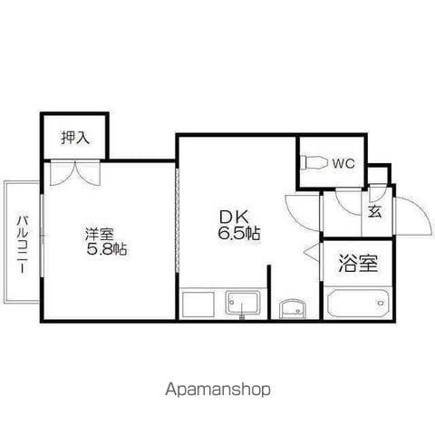 サニープレイス中の島(1DK/2階)の間取り写真